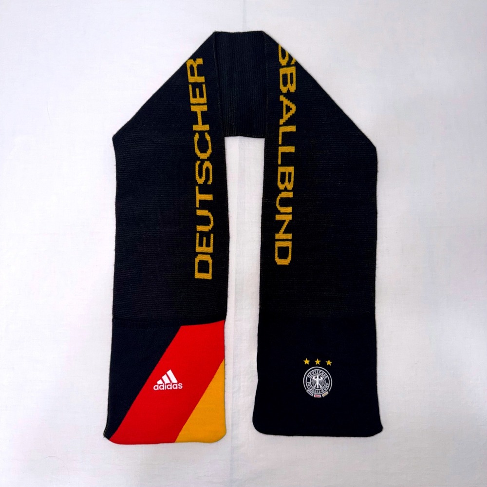 Adidas Germany DFB Soccer Scarf Black Red Gold Knit 3 Stars Football One Size